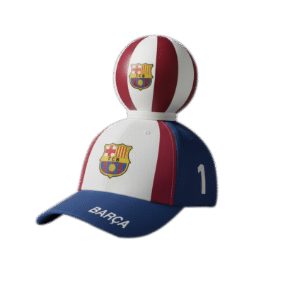 Boné oficial de futebol Ball On Top FC Barcelona