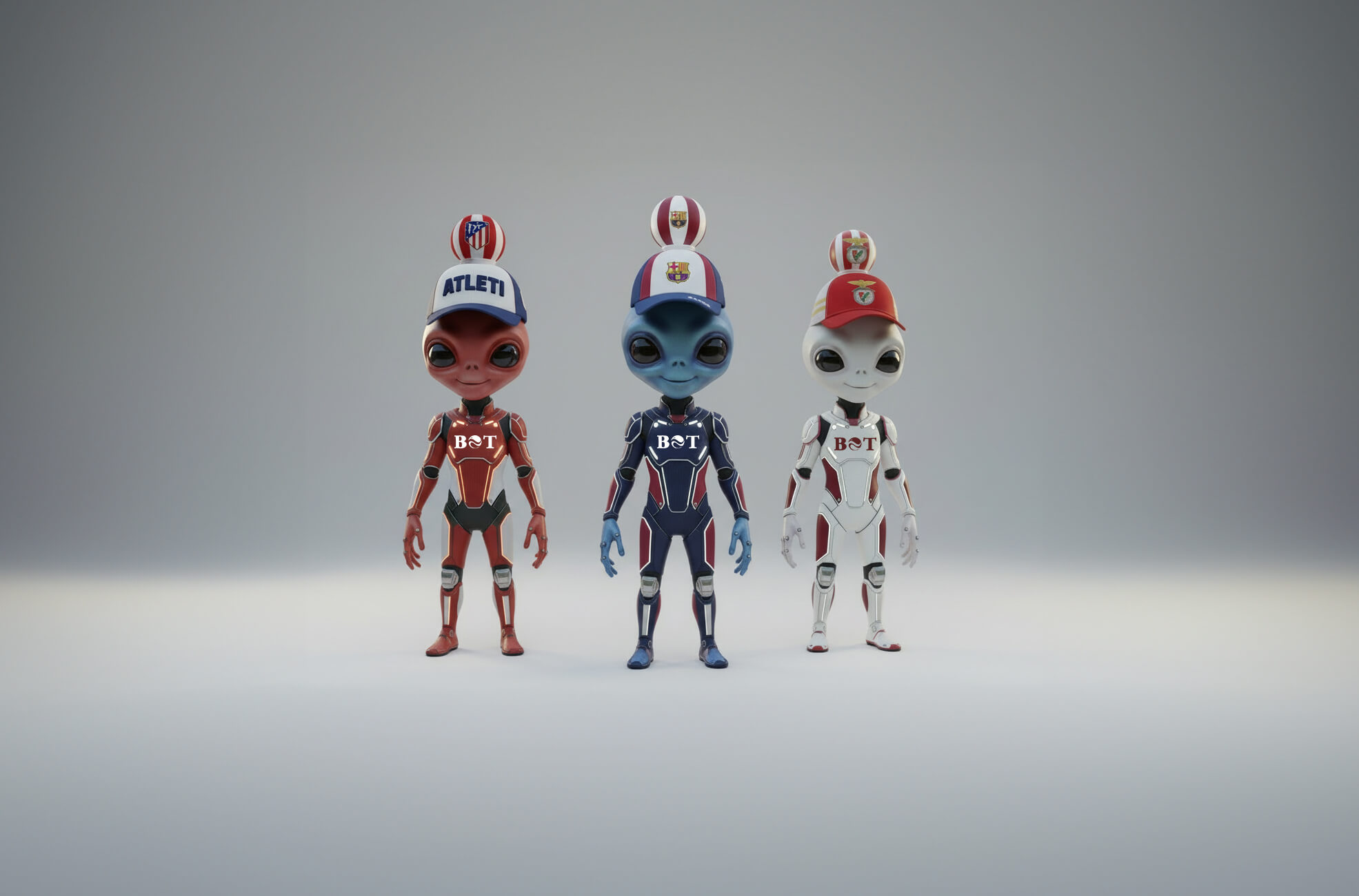 Collection of premium football caps from top clubs, displayed together by Ball on Top.