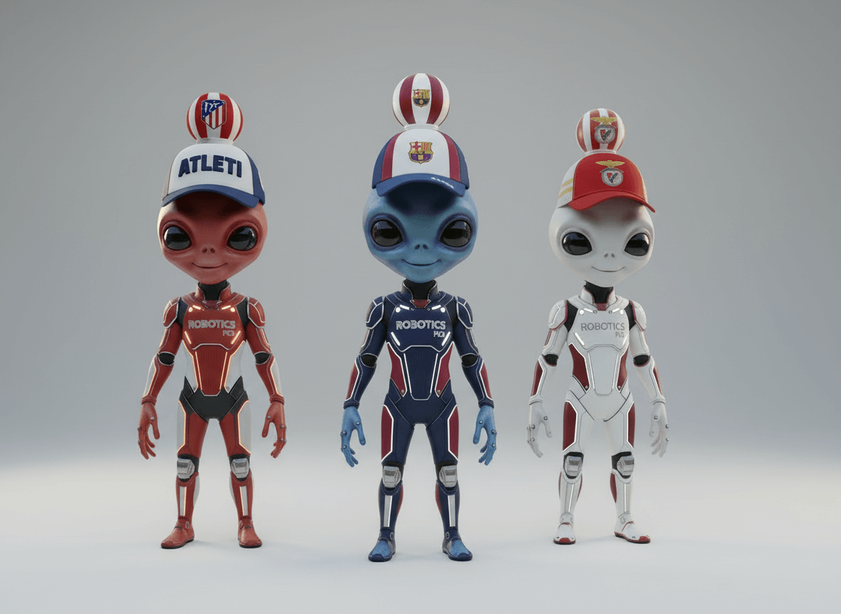 Bonés de futebol colecionáveis expostos como coleção